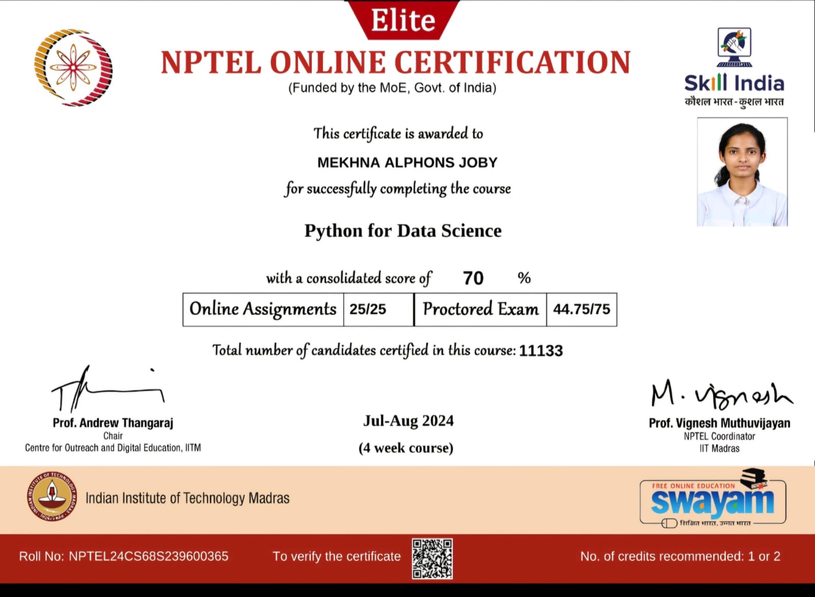 Python for Data Science Certificate